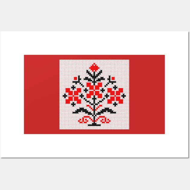 Copy of White and red Belarus ornament Wall Art by kavalenkava